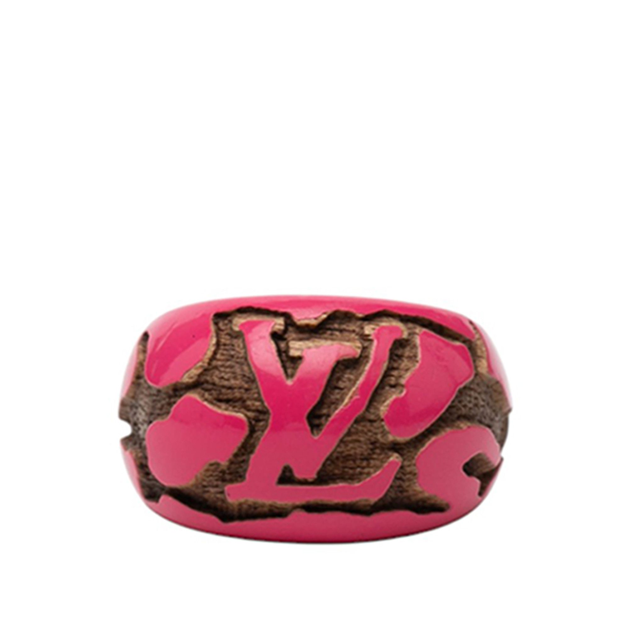 Louis Vuitton Louis Vuitton Lacquered Wood Leomonogram Ring S Size ONE SIZE - 1 Thumbnail