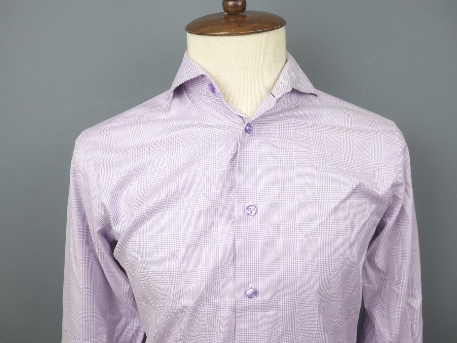 Eton Eton Pink Cotton Plaid Collared Dress Shirt Size 39 Size 38R - 2 Thumbnail