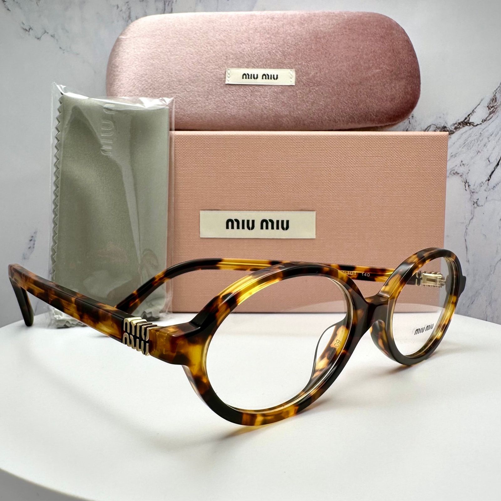 Miu Miu NEW MIU MIU Womens Eyeglasses Brown Oval Full Rim Frames Size ONE SIZE - 15 Thumbnail