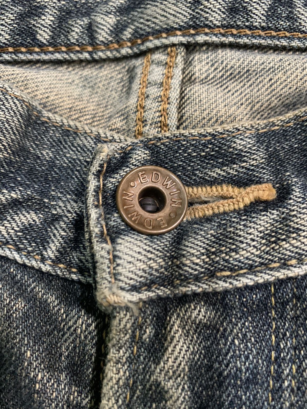 Edwin VINTAGE EDWIN 505z SELVEDGE RUSTY JAPANESE DISTRESSED DENIM Size US 31 - 16 Thumbnail