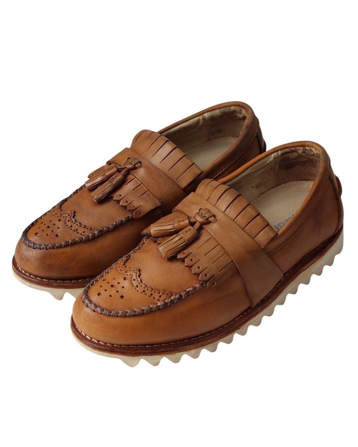Vintage SS2015 FOLDER LEATHER KILTIE TASSEL LOAFERS WITH JAGGED SOLE Size US 8 / EU 41 - 1 Thumbnail