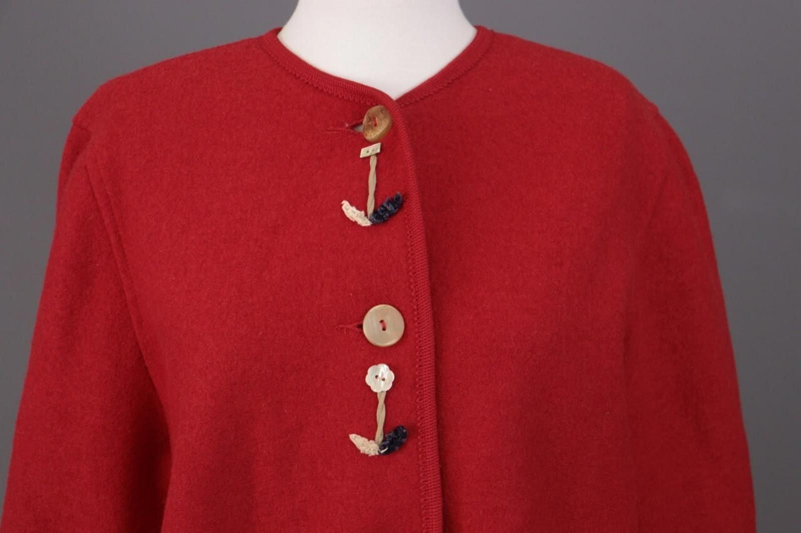 GIESSWEIN Giesswein Red Austeia Wool Jacket Size GB 36 / USA 10 / E 44 Size L / US 10 / IT 46 - 2 Thumbnail