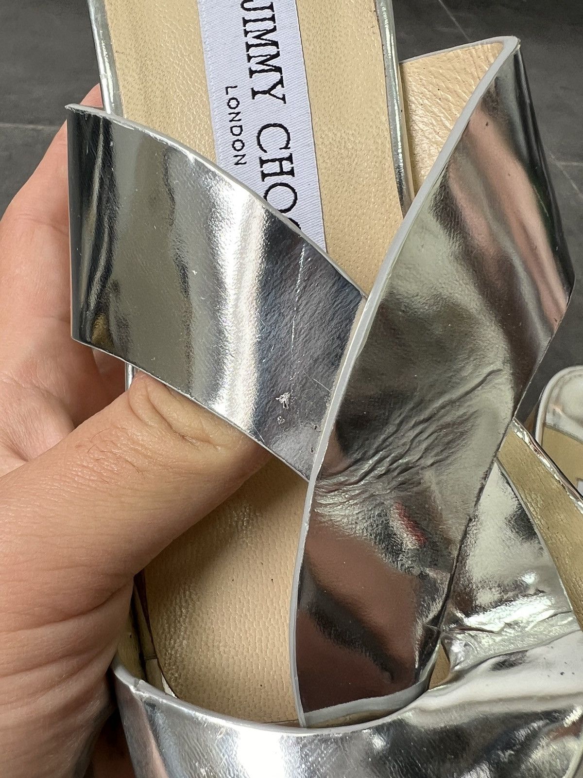 Designer × Jimmy Choo Jimmy Choo metallic mirrors Wedge Sandals Size US 9 / IT 39 - 4 Thumbnail