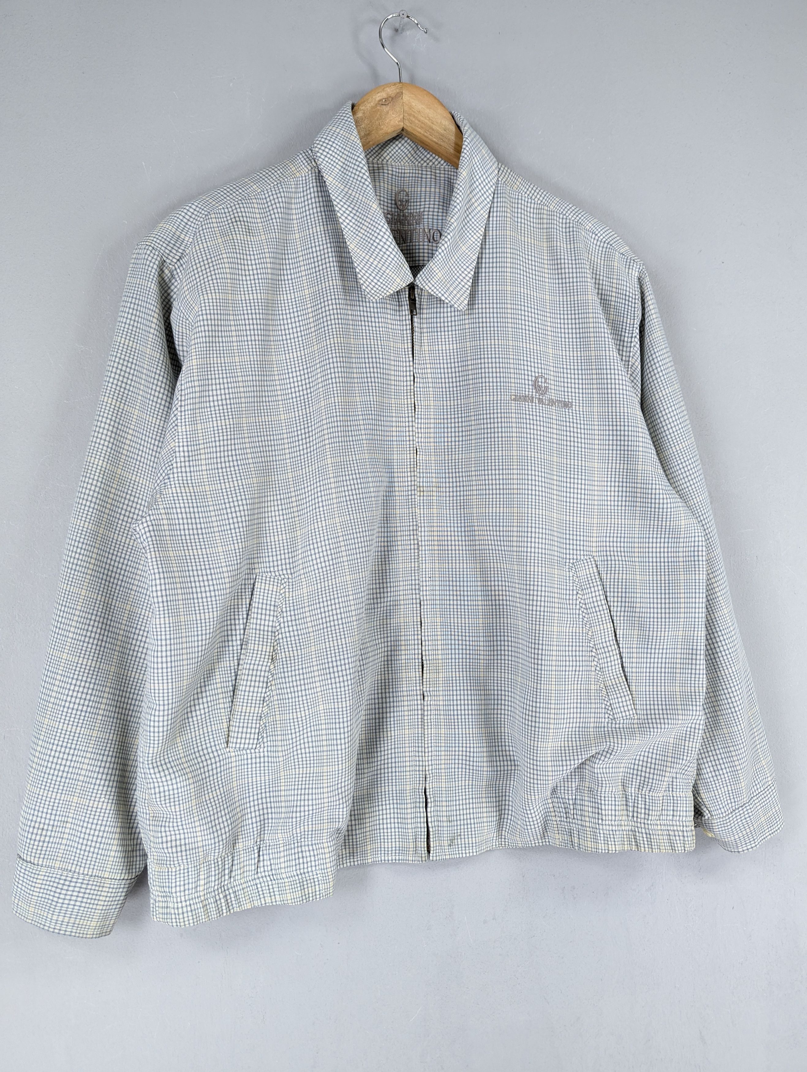 Japanese Brand × Vintage Vintage 90s Gianni Valentino Checkered Casual Light Jacket Size US M / EU 48-50 / 2 - 3 Thumbnail