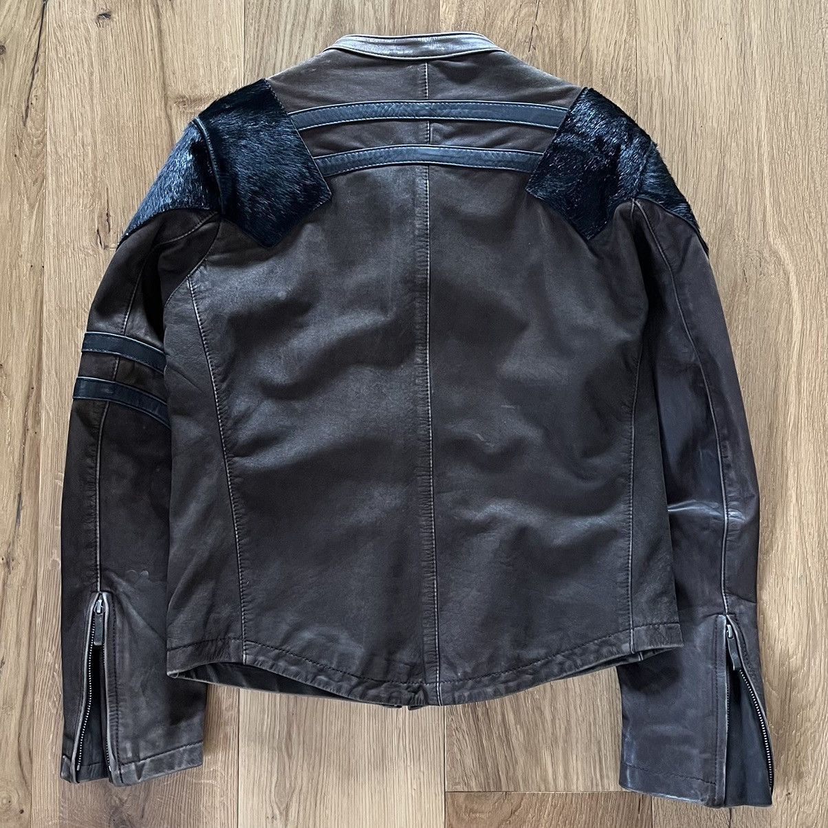 Yasuyuki Ishii Yasuyuki Ishii 2000s Pony Hair Leather Panelled Moto Jacket Size US S / EU 44-46 / 1 - 2 Thumbnail