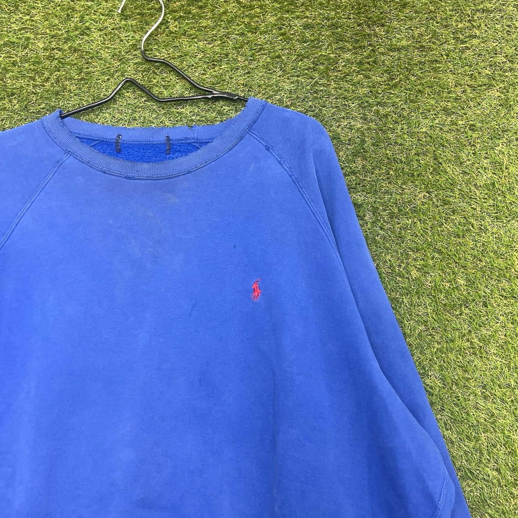 Polo Ralph Lauren VINTAGE Polo Ralph Lauren Sweatshirt Mens 2XL Blue Crewneck Pony Sweater 90s Y2K Size US XXL / EU 58 / 5 - 3 Thumbnail