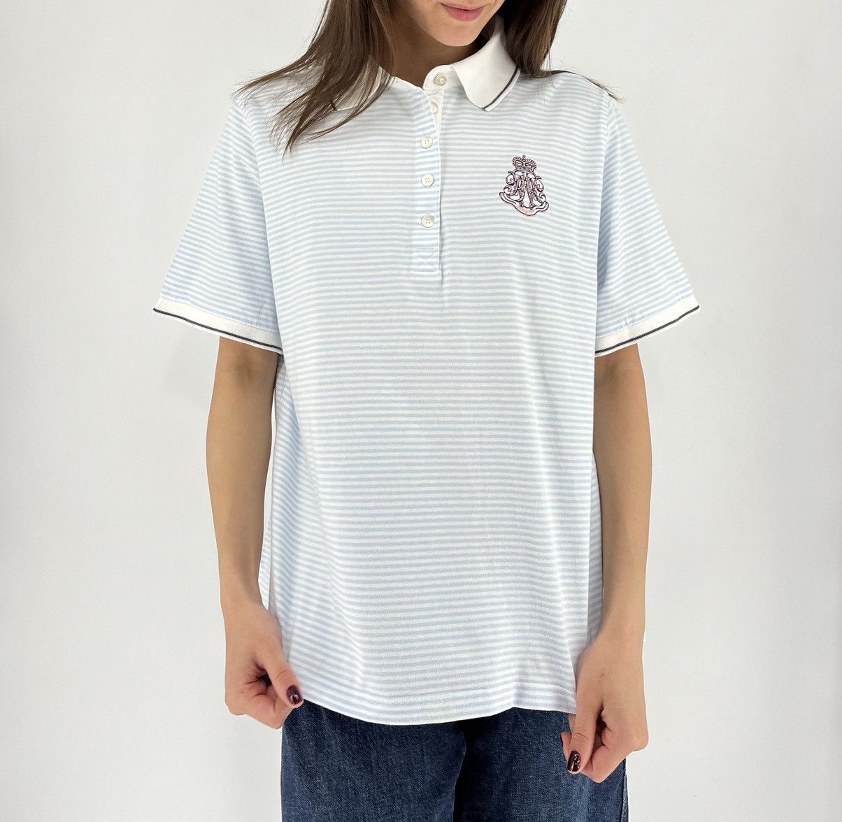 Bogner Bogner Premium Women’s Short Sleeve Striped Polo Shirt Size XXL / US 16-18 / IT 52-54 - 1 Thumbnail