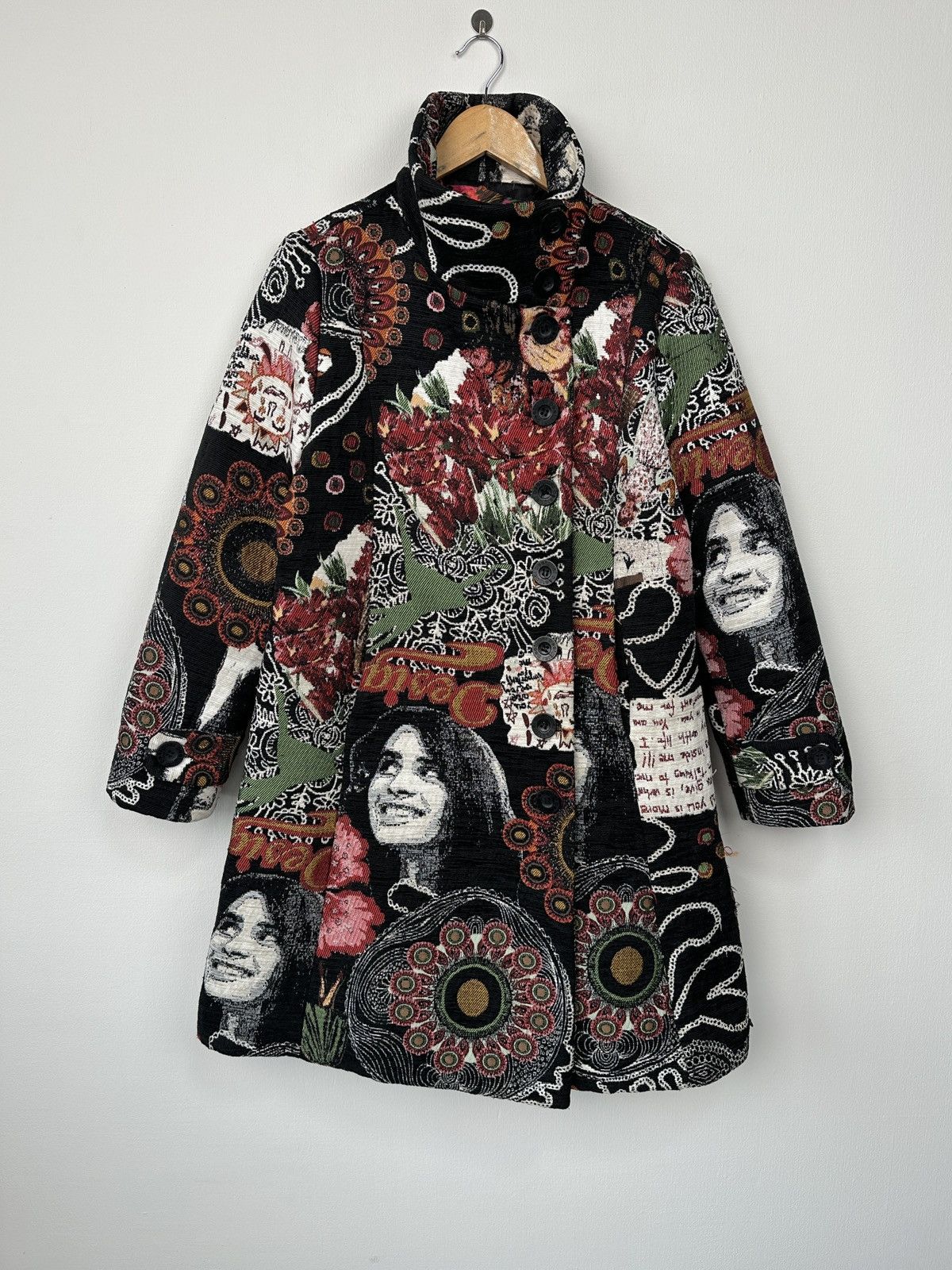 Desigual DESIGUAL Multicolor Jacquard Pattern Women’s Coat size 46 Size L / US 10 / IT 46 - 1 Thumbnail