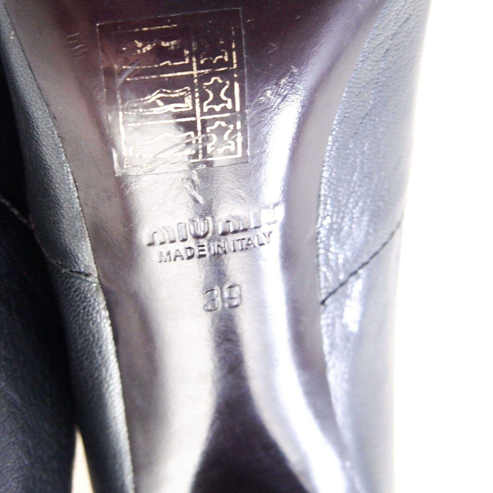 Miu Miu Miu Miu Booties Heels Black Leather Womens US 9 EU 39 Size US 9 / IT 39 - 7 Thumbnail