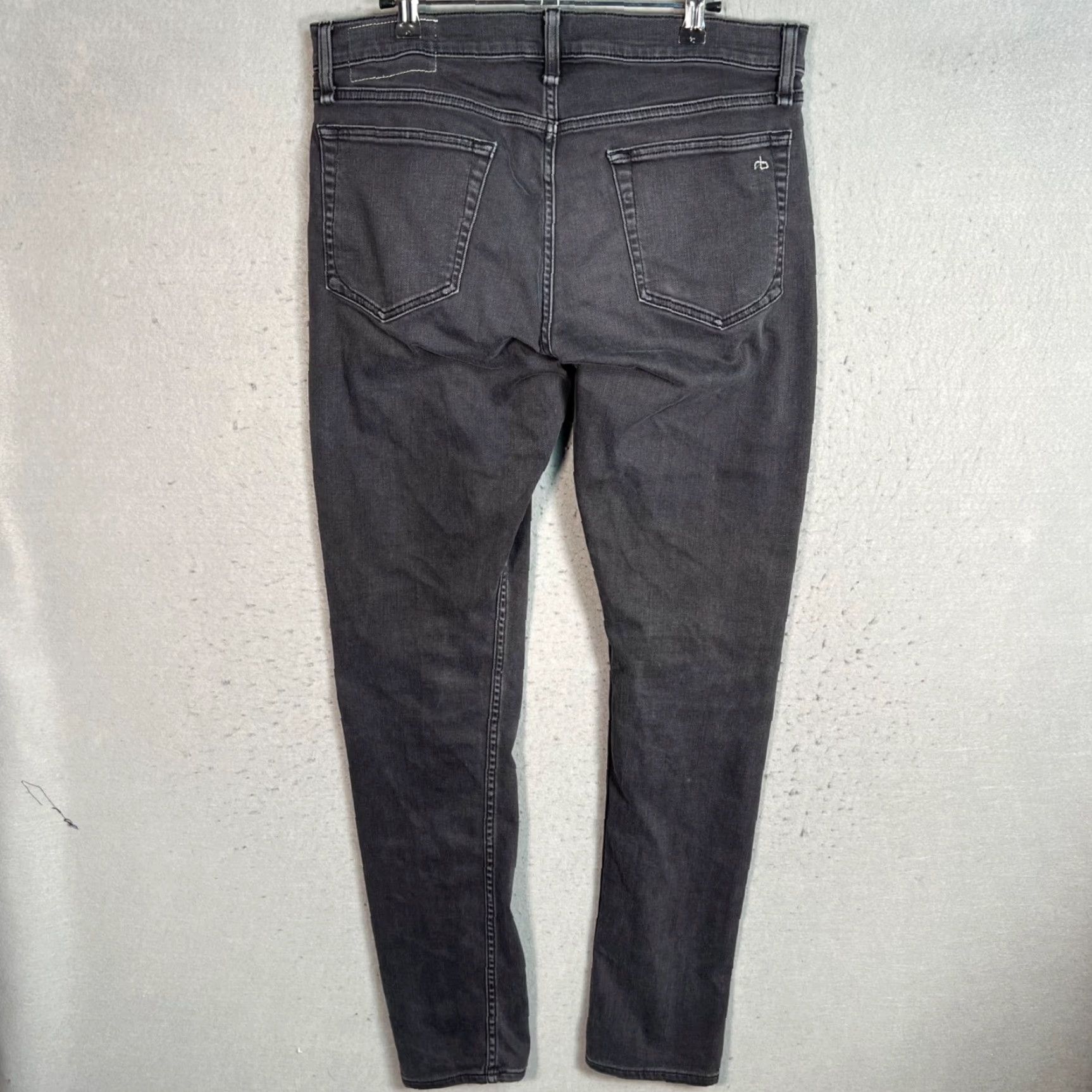Rag & Bone Rag & Bone Mens Jeans 33 Extra-Slim Fit 1 Grey Cotton Blend Denim 5-Pocket Solid Size US 33 - 2 Thumbnail