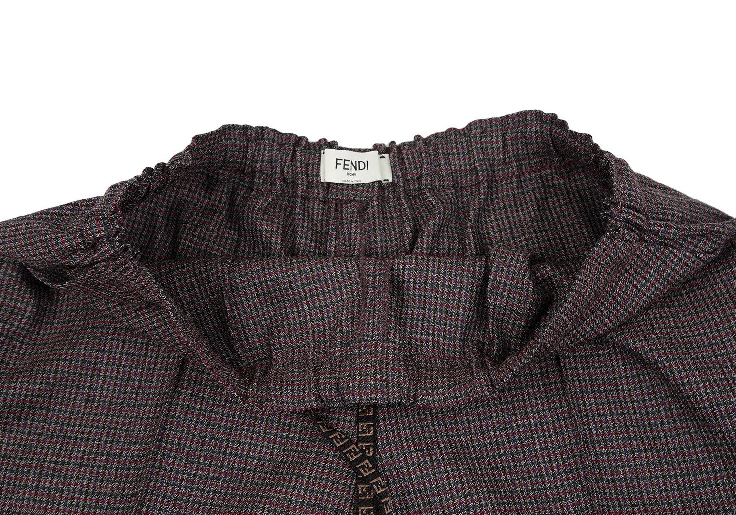 Fendi Zucka Houndstooth Tapered Pants in Red and Gray, Size 48 Size US 32 / EU 48 - 4 Thumbnail