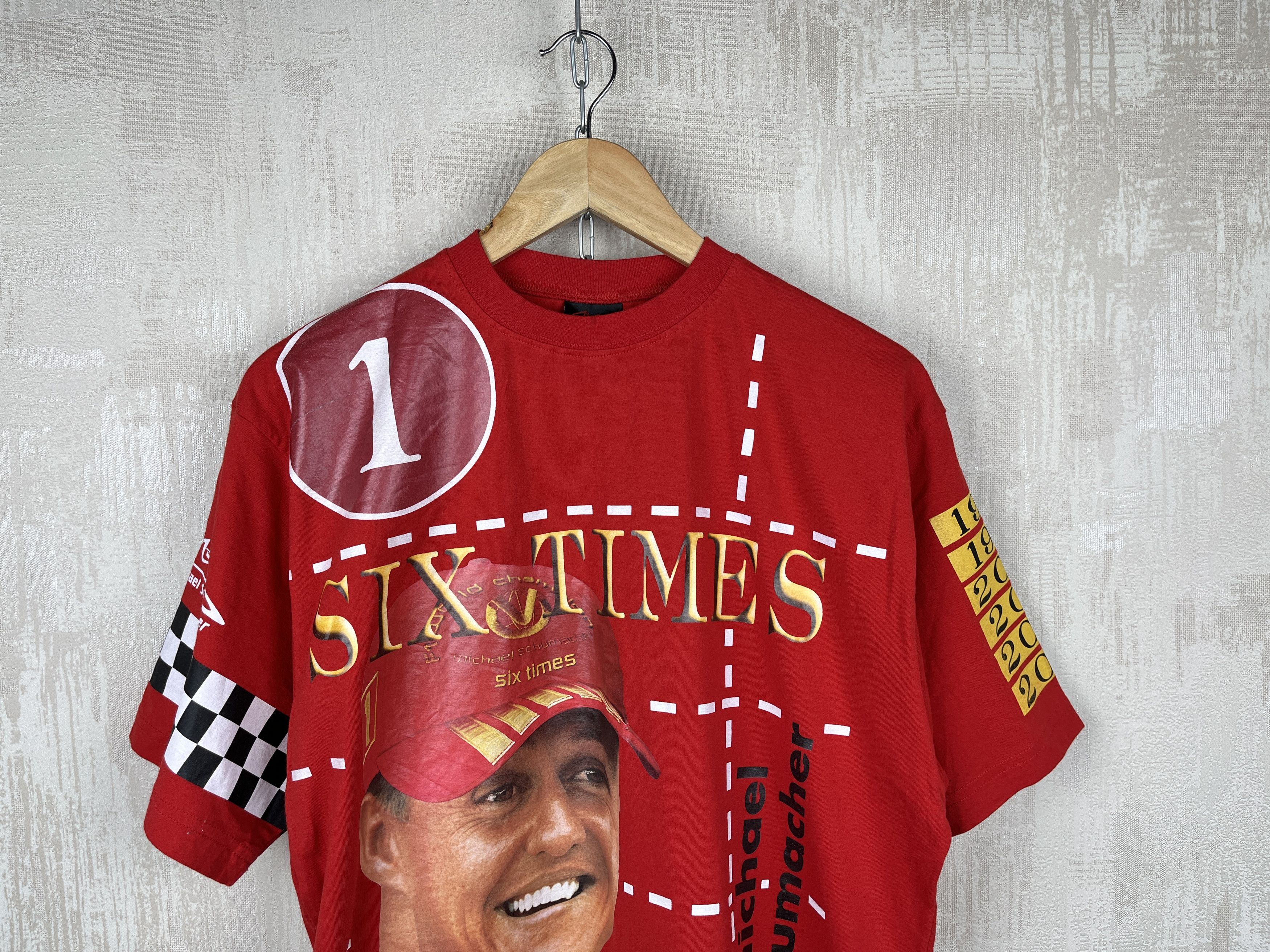 Formula 1 Michael Schumacher Six Times F1 World Champion 1994-2003 Tee Size US L / EU 52-54 / 3 - 4 Thumbnail