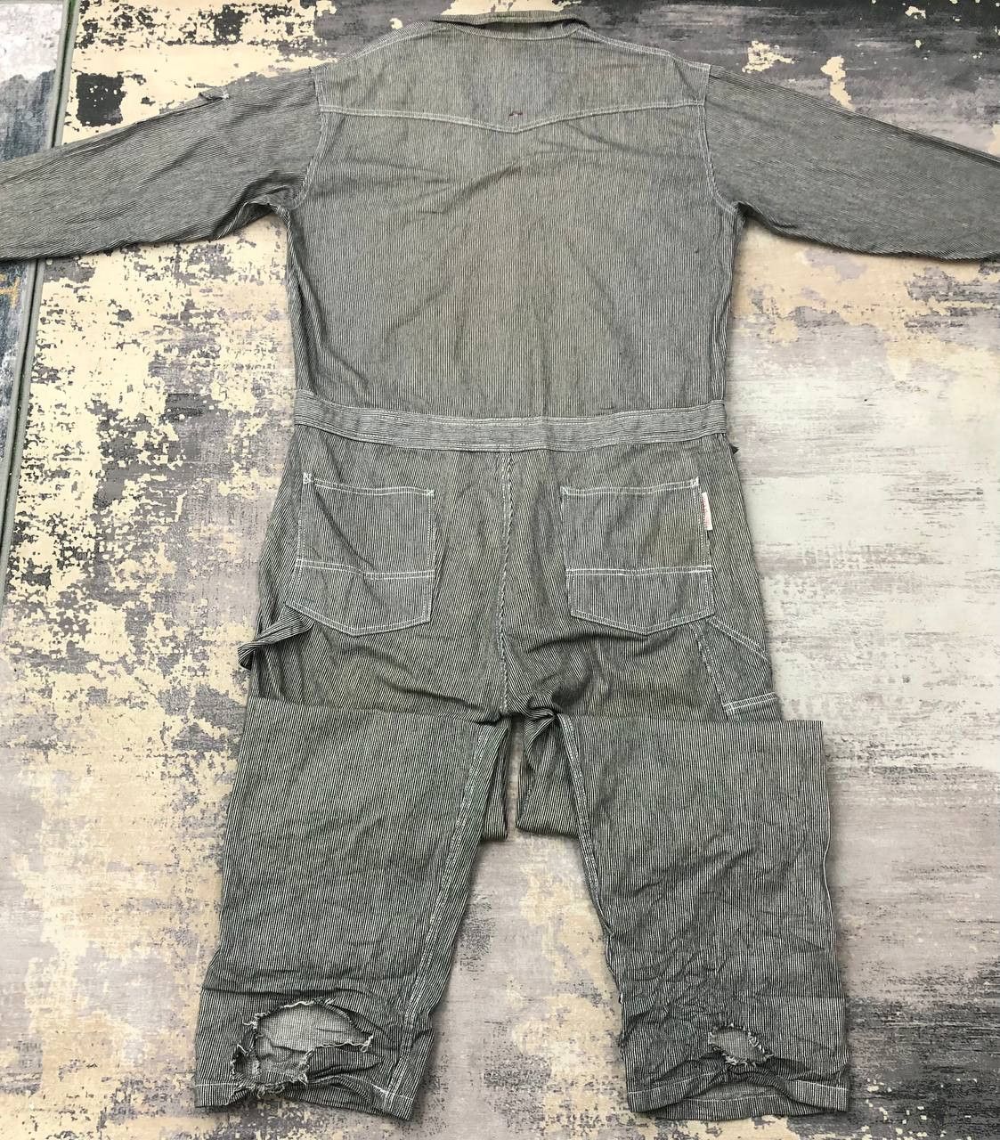Hysteric Glamour × Japanese Brand P688 RIPPED HICKORY STRIPED GRACE ENGINEER'S COVERALLS Size US XL / EU 56 / 4 - 4 Thumbnail