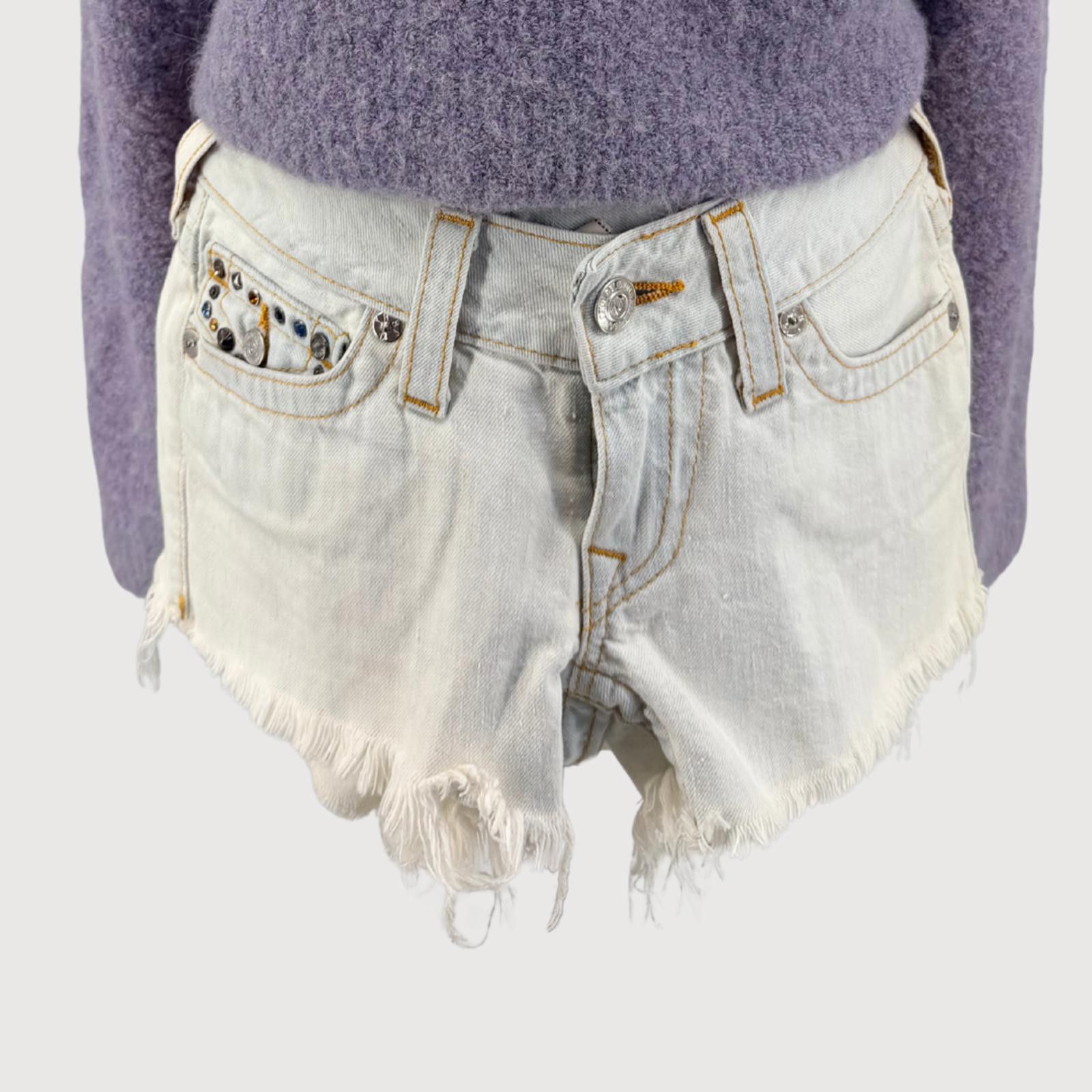 True Religion True Religion Keira Low Rise Cutoff Shorts Y2K 27 Size 27" / US 4 / IT 40 - 2 Thumbnail