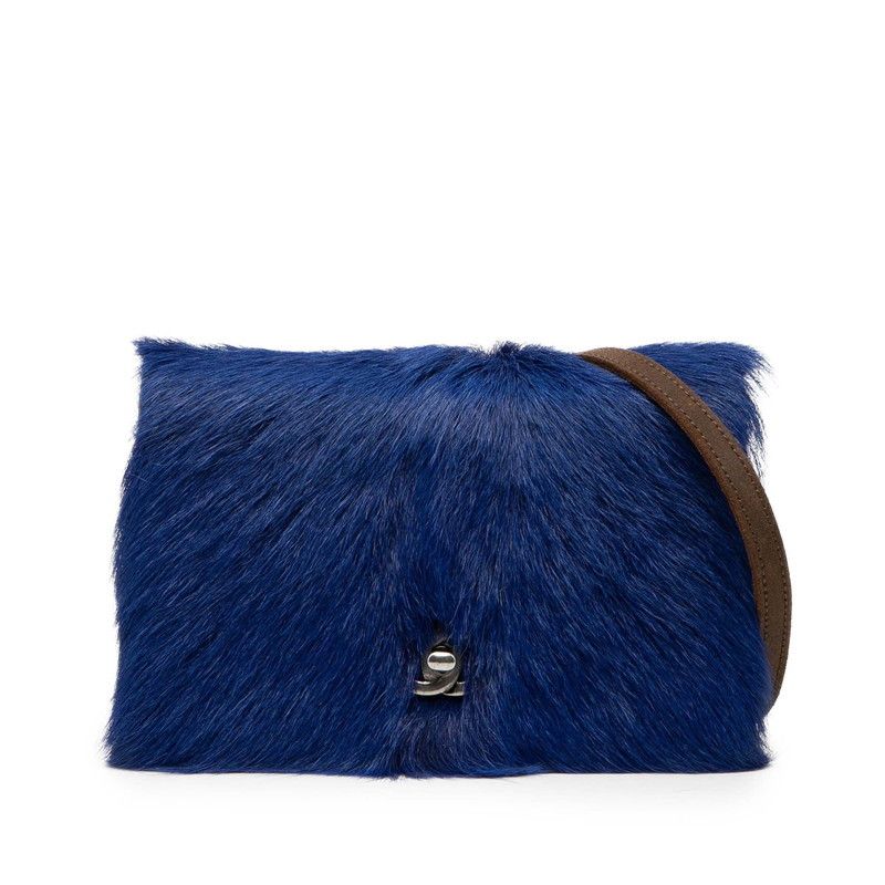 Chanel Chanel Matelasse Fur Leather Shoulder Bag Leather Shoulder Bag Duty Free For Usa in Blue, Women's