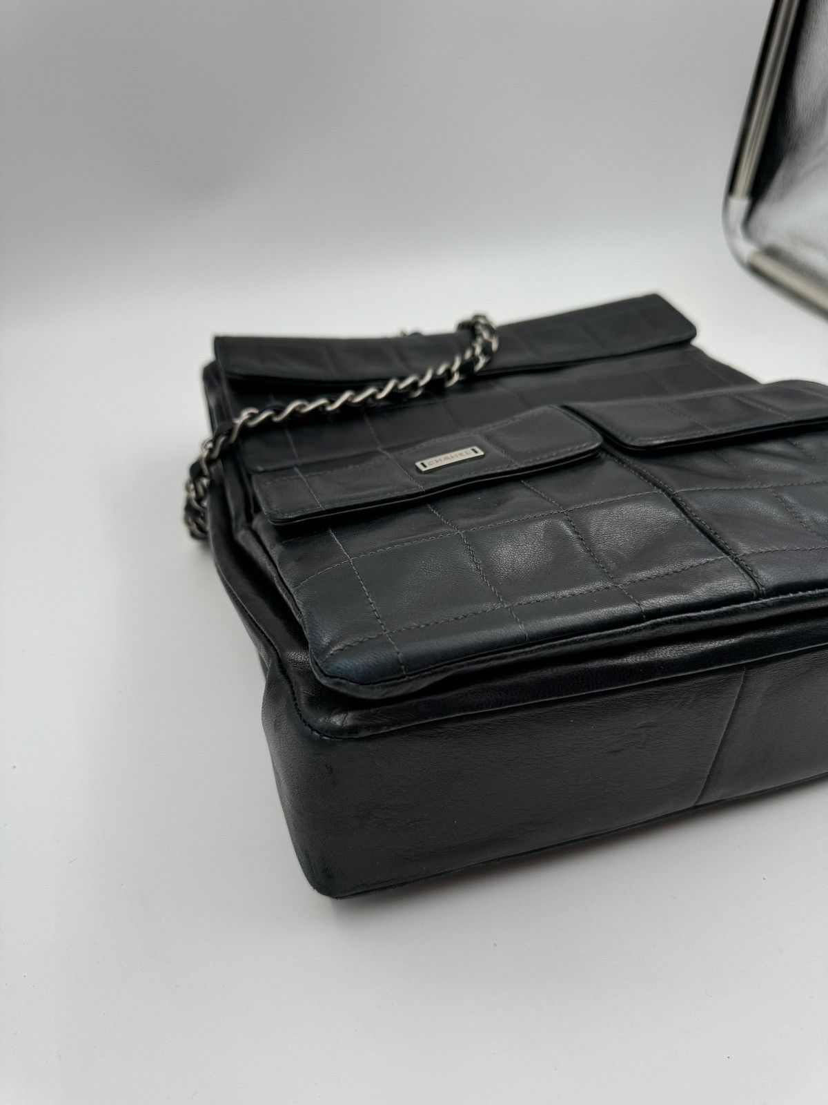 Chanel × Vintage CHANEL BLACK SQUARE QUILTED CHAIN SHOULDER BAG Size ONE SIZE - 4 Thumbnail
