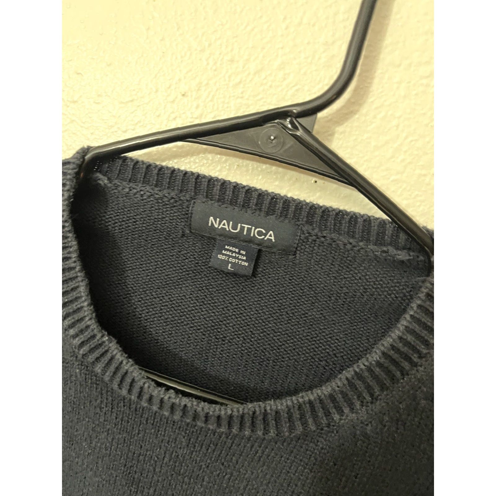 Nautica VINTAGE Nautica Mens Sweater Men Large Navy Blue Knit Crew Neck Logo Pullover All Seasons - Regular Fit Long Sleeve Size US L / EU 52-54 / 3 - 4 Thumbnail