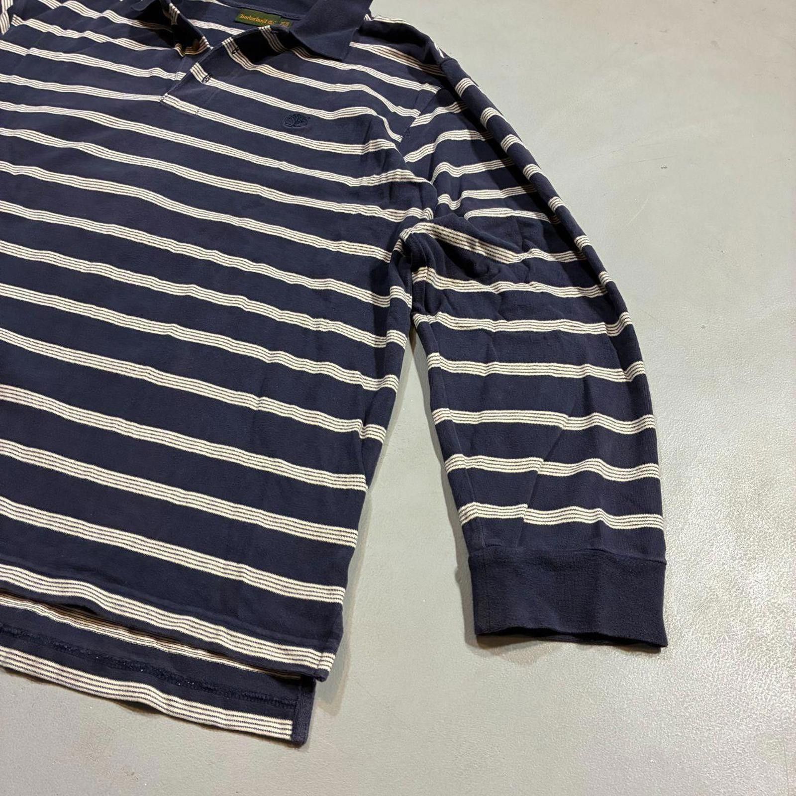 Timberland Vintage Timberland Striped Navy Blue Rugby Polo Shirt Size US XXL / EU 58 / 5 - 4 Thumbnail