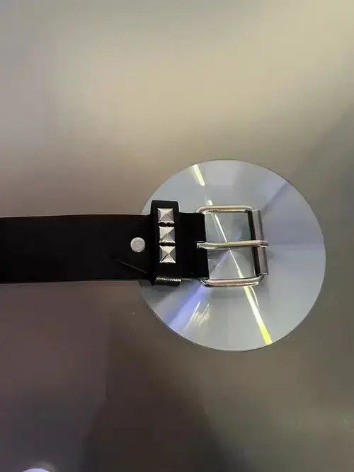Other OS Double Row Pyramid Studded Belt (black) Size ONE SIZE - 3 Thumbnail