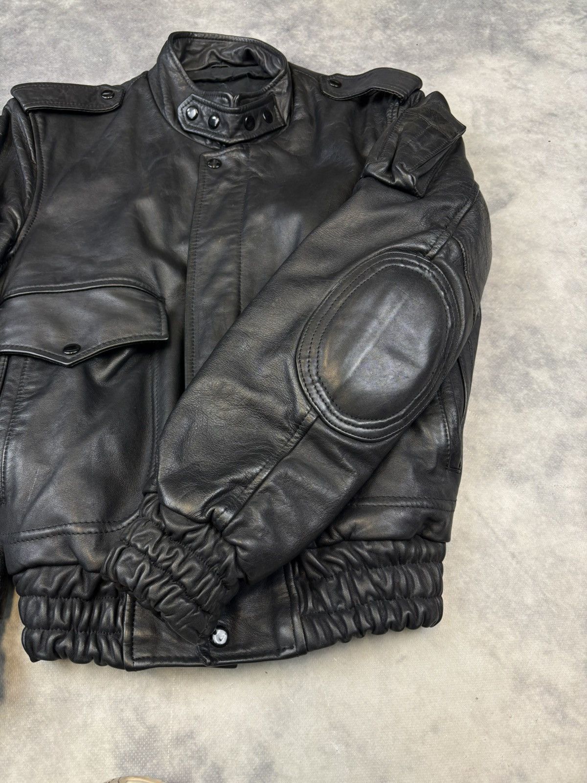Genuine Leather × Japanese Brand Vintage Leather Jacket Police Polizei Biker Bomber 90s RARE Size US S / EU 44-46 / 1 - 3 Thumbnail