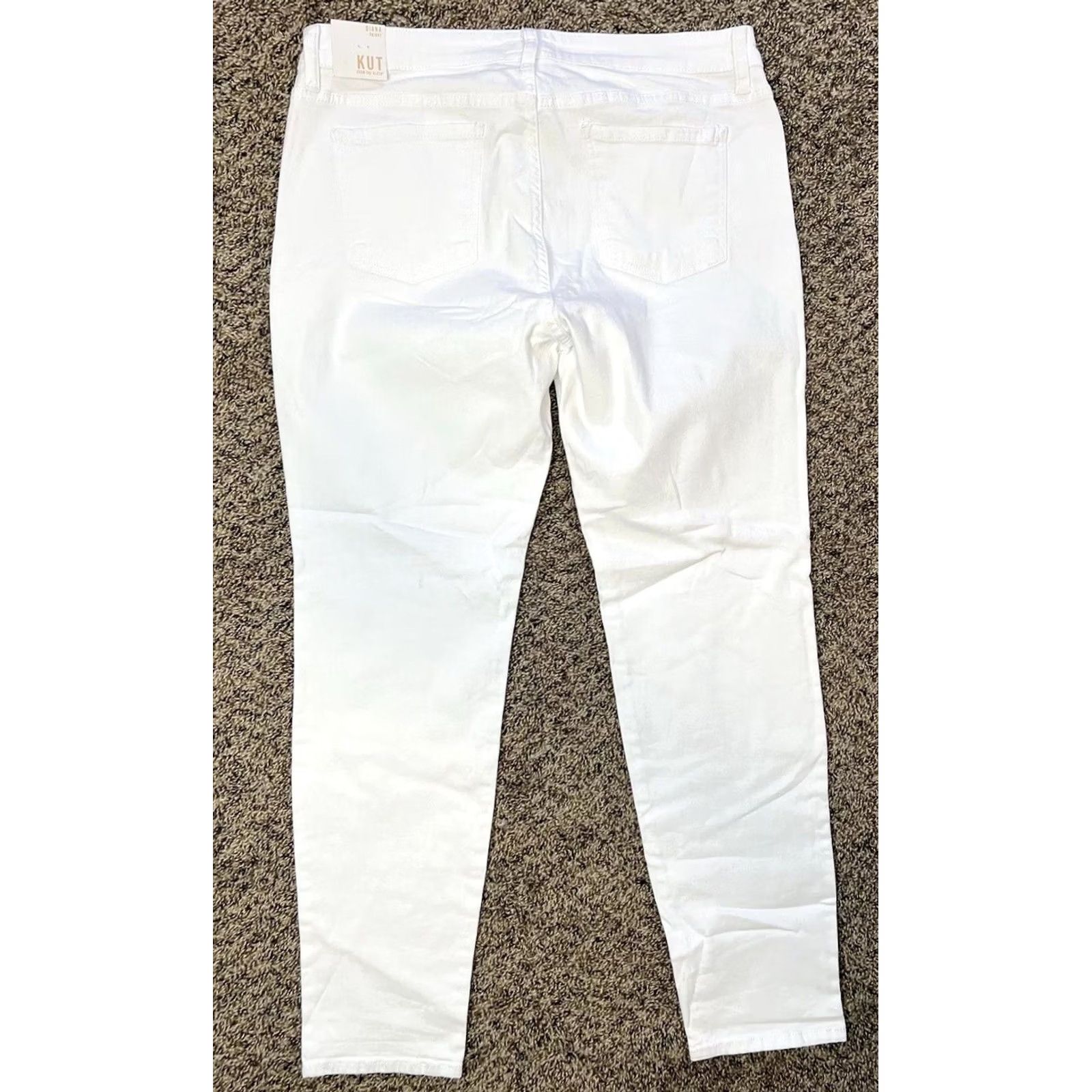 Vintage VINTAGE KUT from the Kloth Women's Diana Skinny Jeans Stretch Denim Solid White 14 Size 36" / US 14 / IT 50 - 6 Thumbnail
