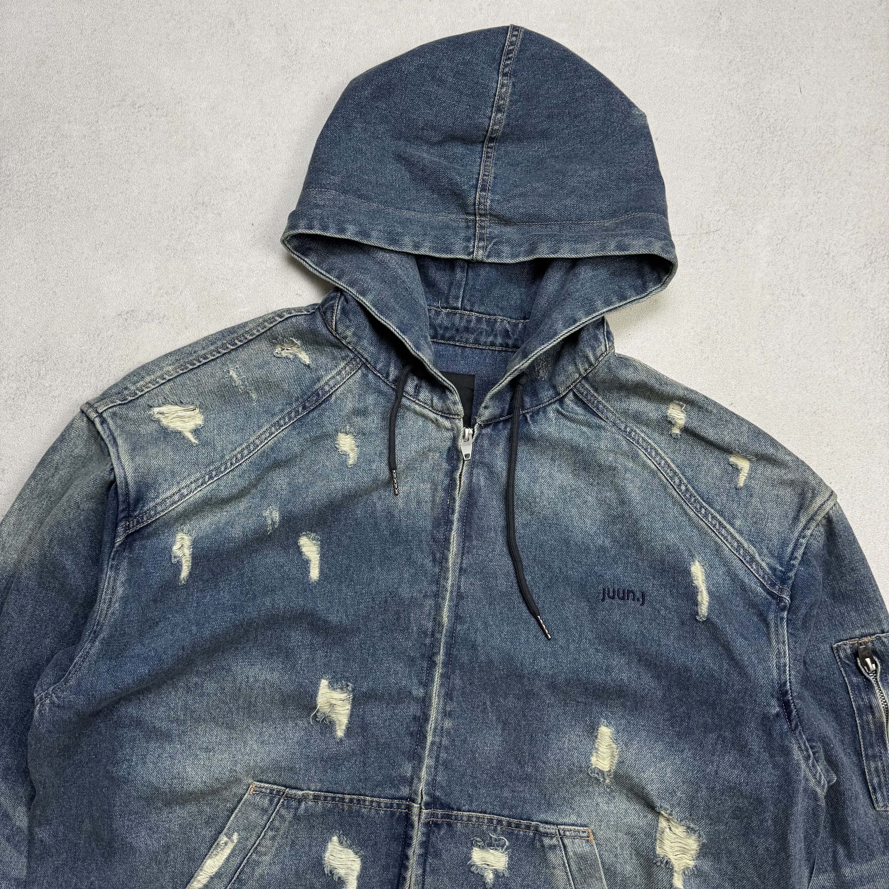 Juun.J Juun.J Distressed Denim Jacket Size US M / EU 48-50 / 2 - 3 Thumbnail