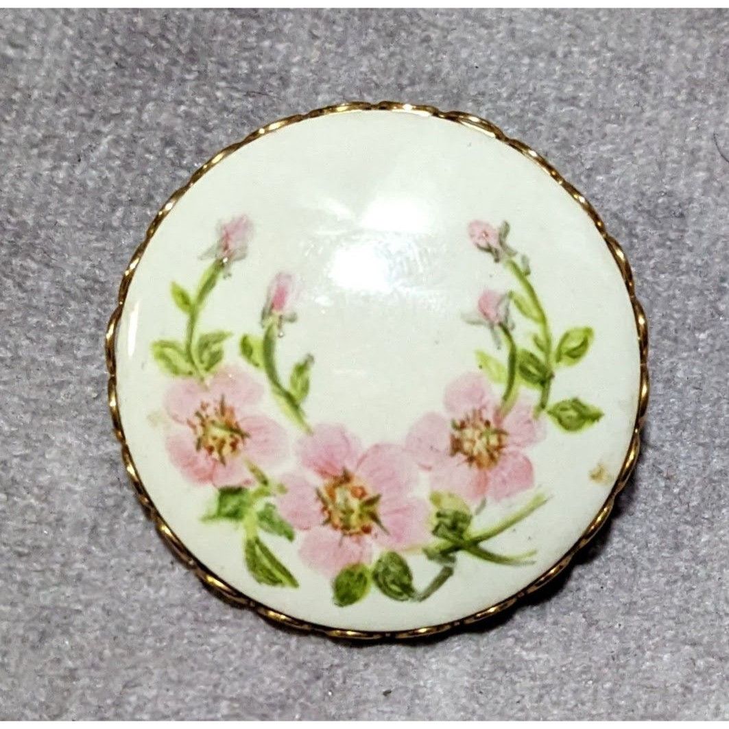 Other Vintage Cottagecore Floral Ceramic Hand Painted Brooch Size ONE SIZE - 4 Thumbnail