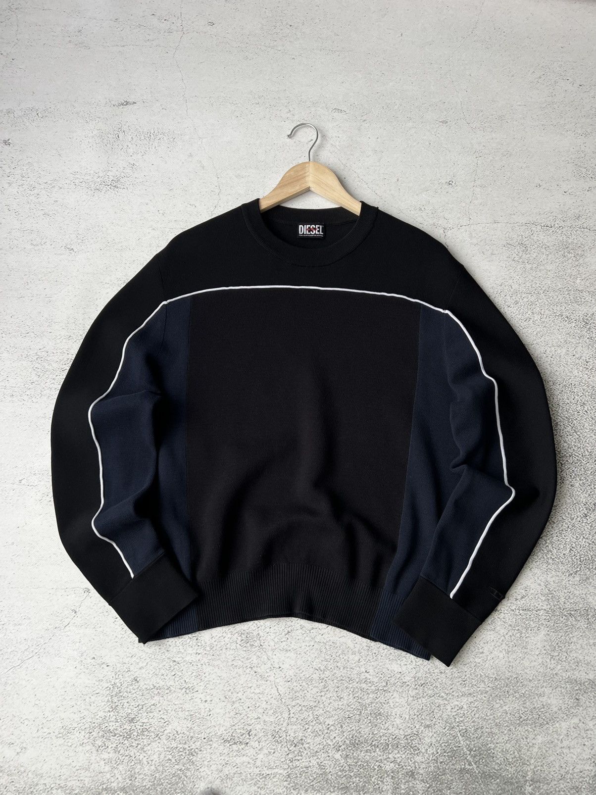 Diesel Diesel Black Cotton Knit Sweater Size M Size US M / EU 48-50 / 2 - 1 Thumbnail
