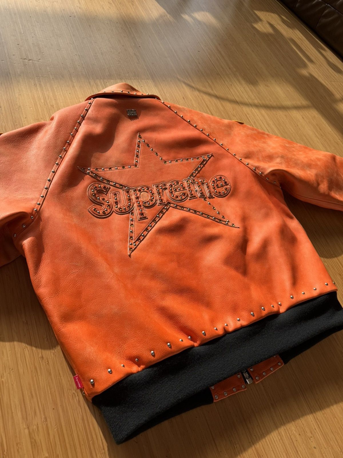 B.B. Simon × Supreme Supreme Vanson Leathers b.b. Simon Jacket Orange Size US M / EU 48-50 / 2 - 3 Thumbnail