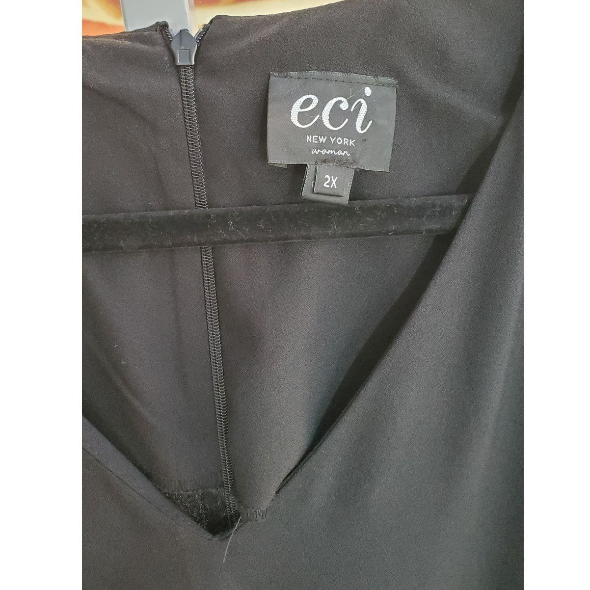 Other ECI New York Black Tie Waist Wide Leg Jumpsuit Size 2X Size 40" / US 18 - 4 Thumbnail
