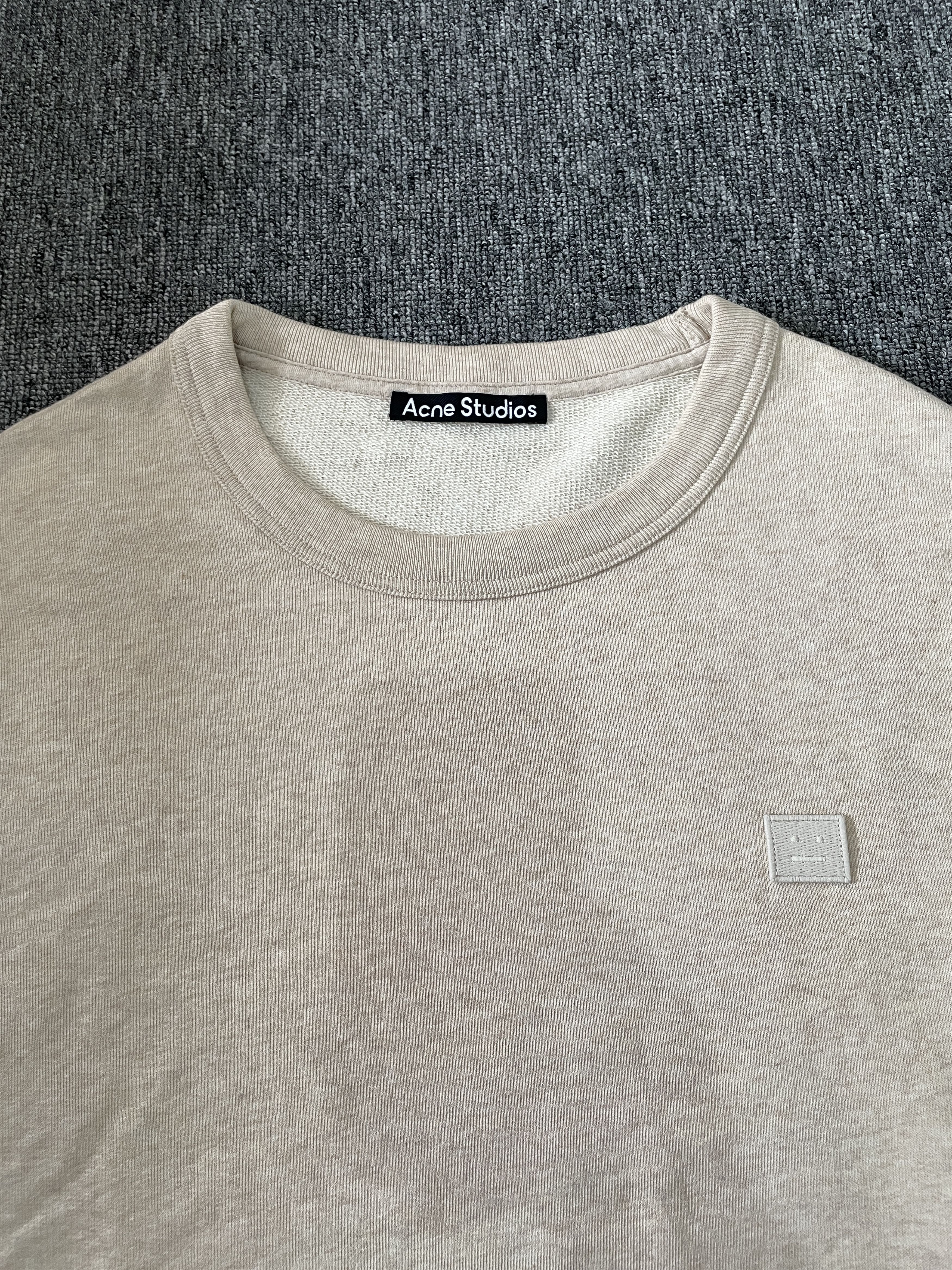Acne Studios Acne Studios Face Logo Crewneck Sweatshirt Oatmeal Melange Size US M / EU 48-50 / 2 - 3 Thumbnail