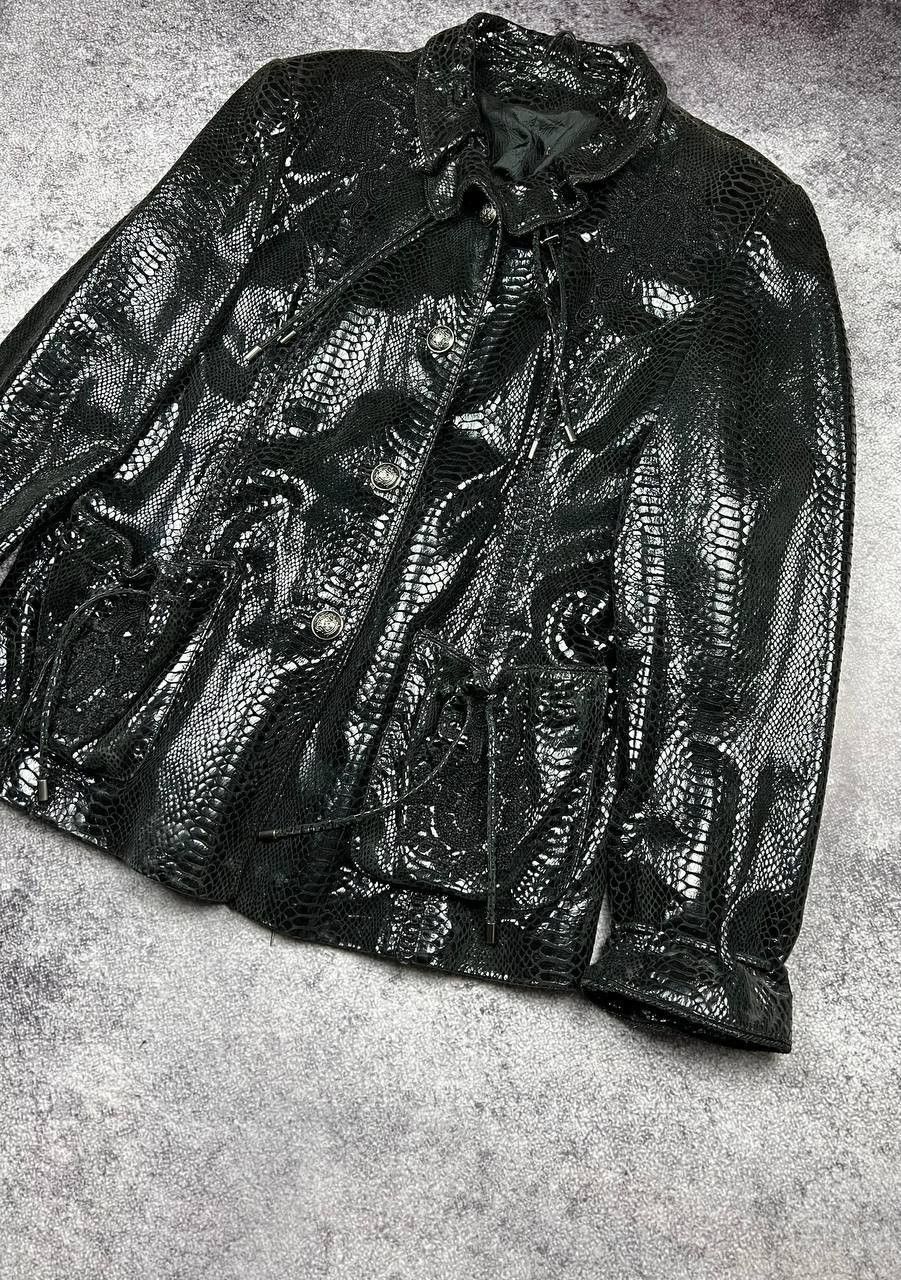 Hysteric Glamour Vintage Y2k Snakeskin Leather Lacquer Jacket Snake Print Size L / US 10 / IT 46 - 3 Thumbnail