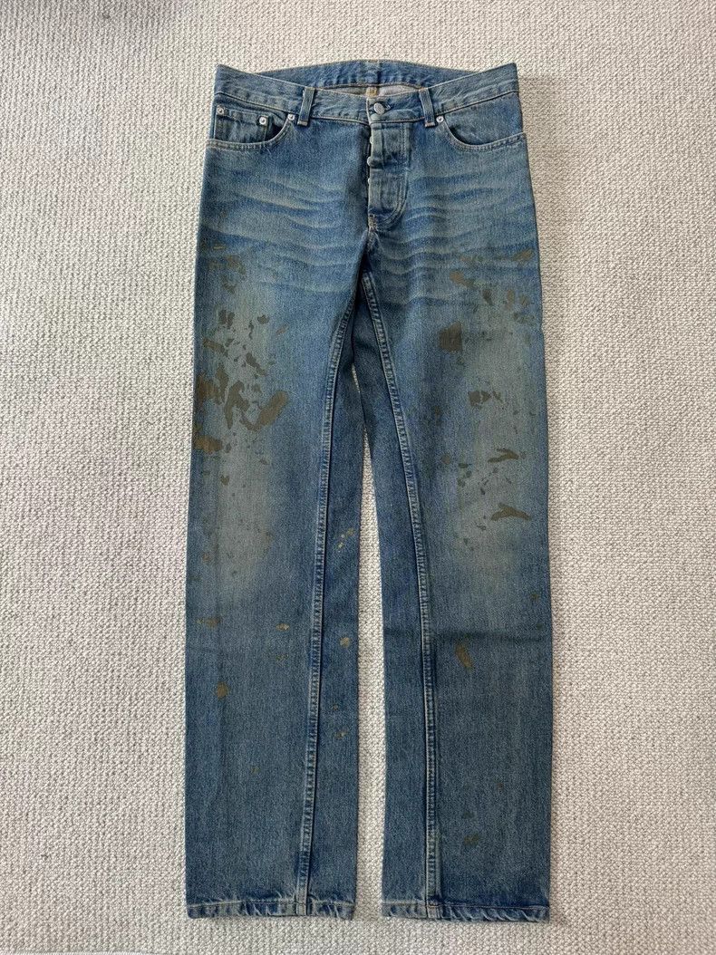 パンツ 03ss Helmut Lang RUBBER TIRE PRINT 33 Helmut Lang 03ss Helmut Lang Rubber Tire Print Denim Pants | Grailed
