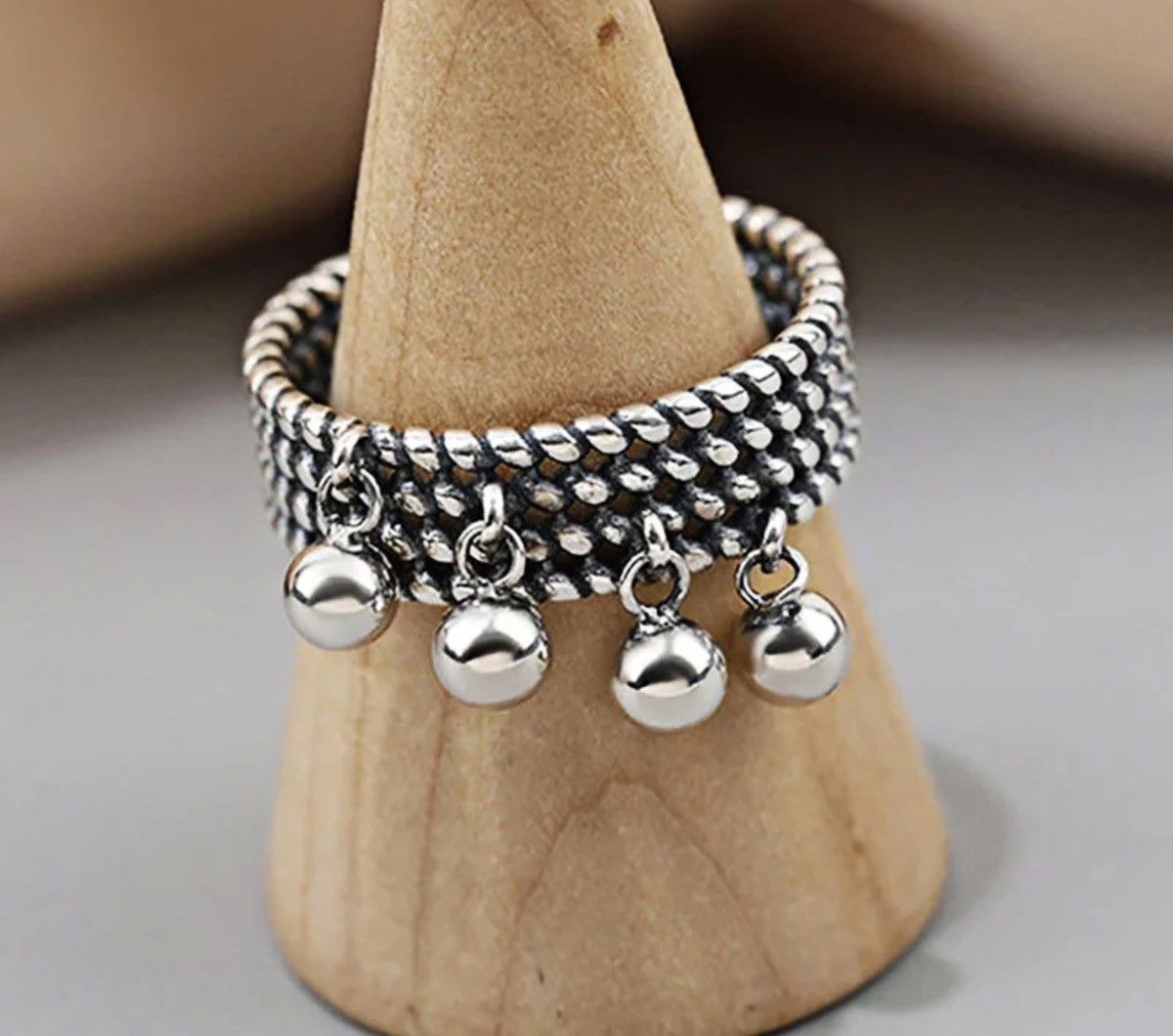 Jewelry × Vintage Beads Pendant Tassel Open Ring Size ONE SIZE - 6 Thumbnail