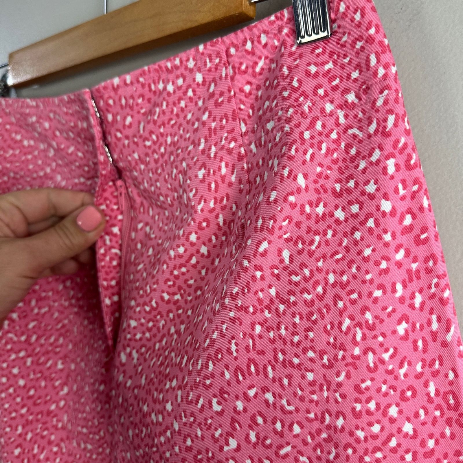 Other Vintage Pink Leopard Print Pencil Skirt 6 S Cheetah Animal Size 28" / US 6 / IT 42 - 5 Thumbnail