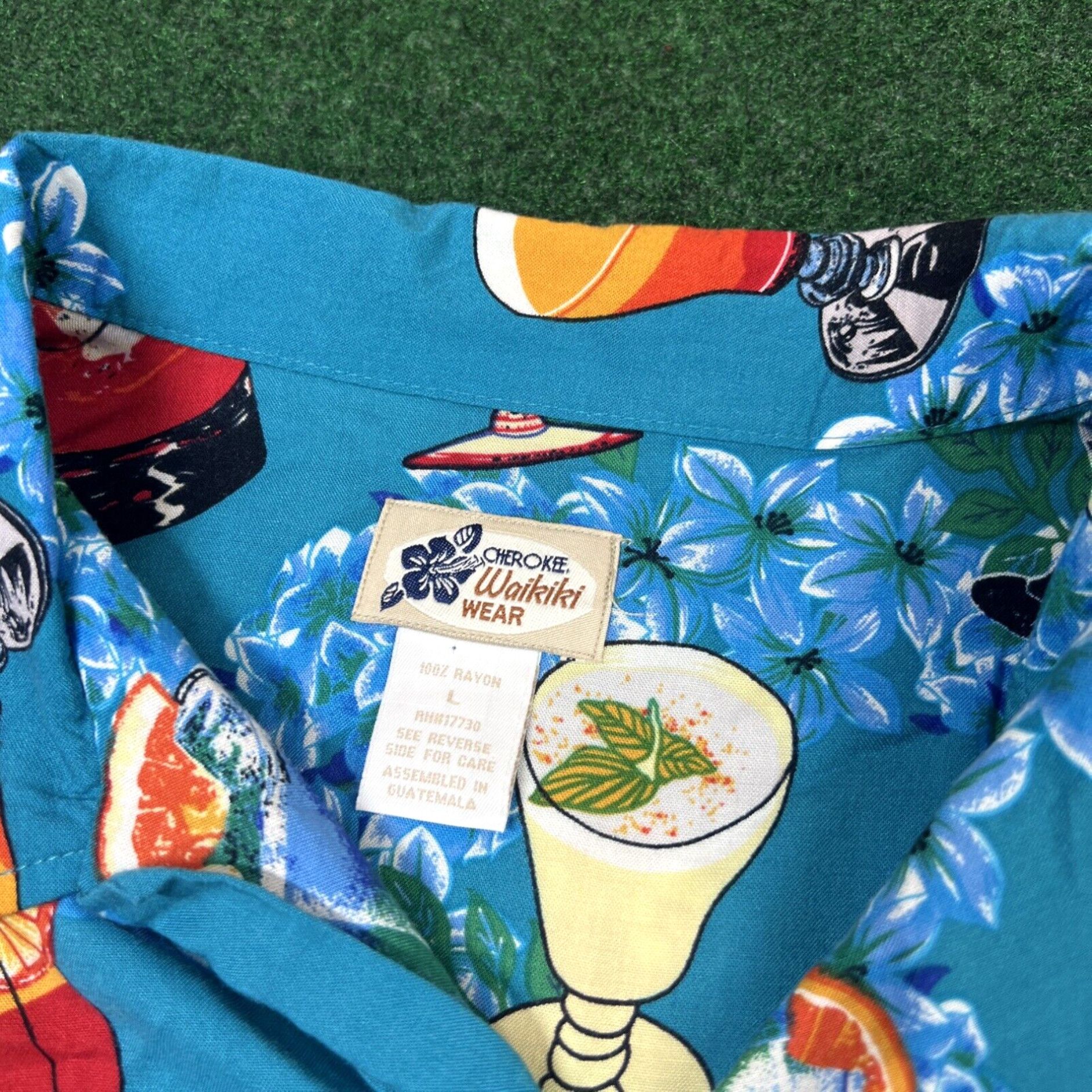 Cherokee Cherokee Waikiki Wear Hawaiian Button Up Down Shirt Surf 100% Rayon Large Size US L / EU 52-54 / 3 - 4 Thumbnail