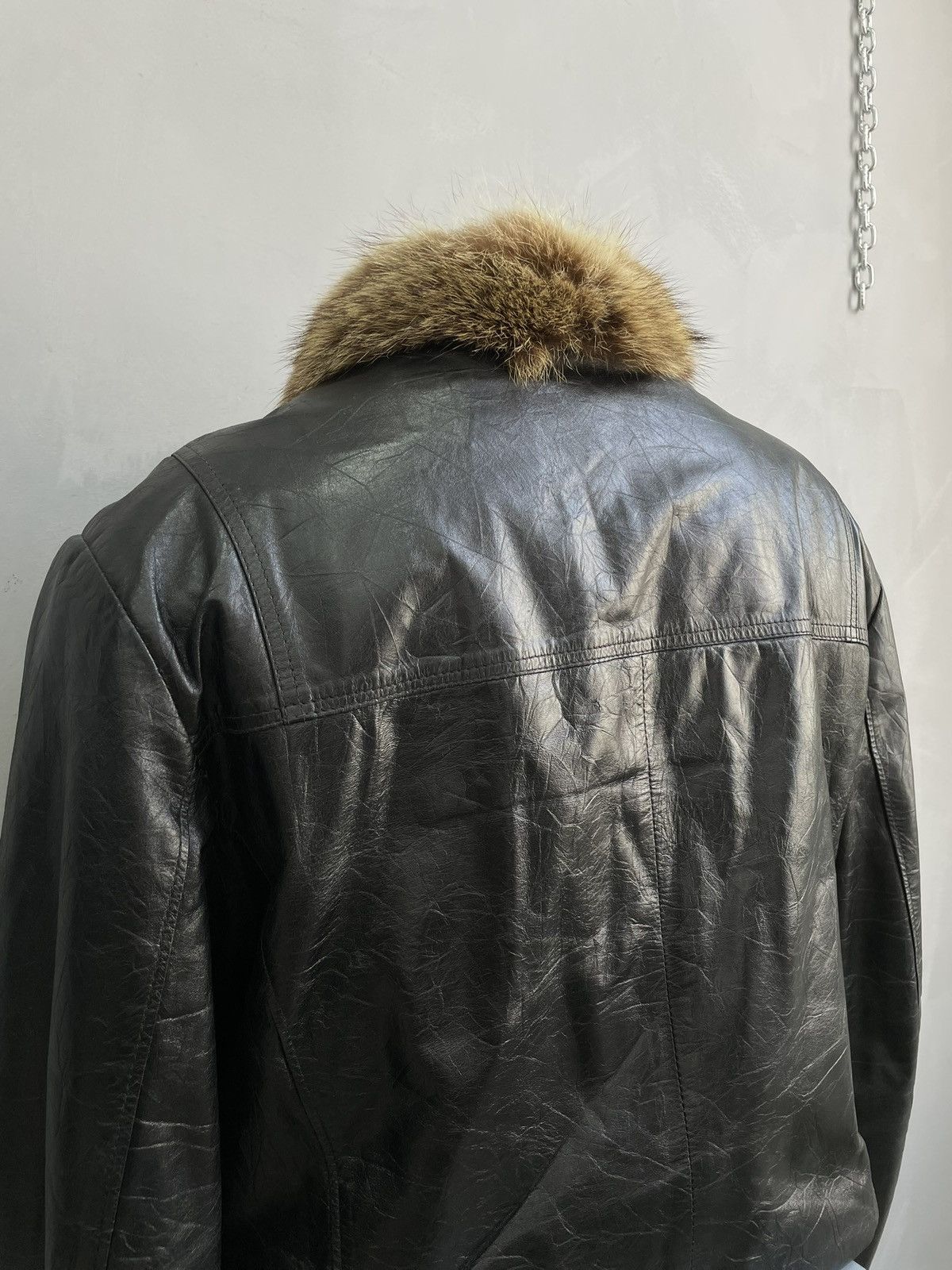 If Six Was Nine Rare leather bomber jacket 2000s Fur legrandebleu style Size US M / EU 48-50 / 2 - 10 Thumbnail