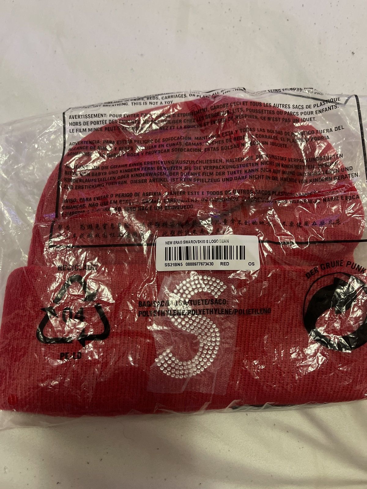 Supreme Red Supreme Swarovski Beanie Size ONE SIZE - 1 Thumbnail