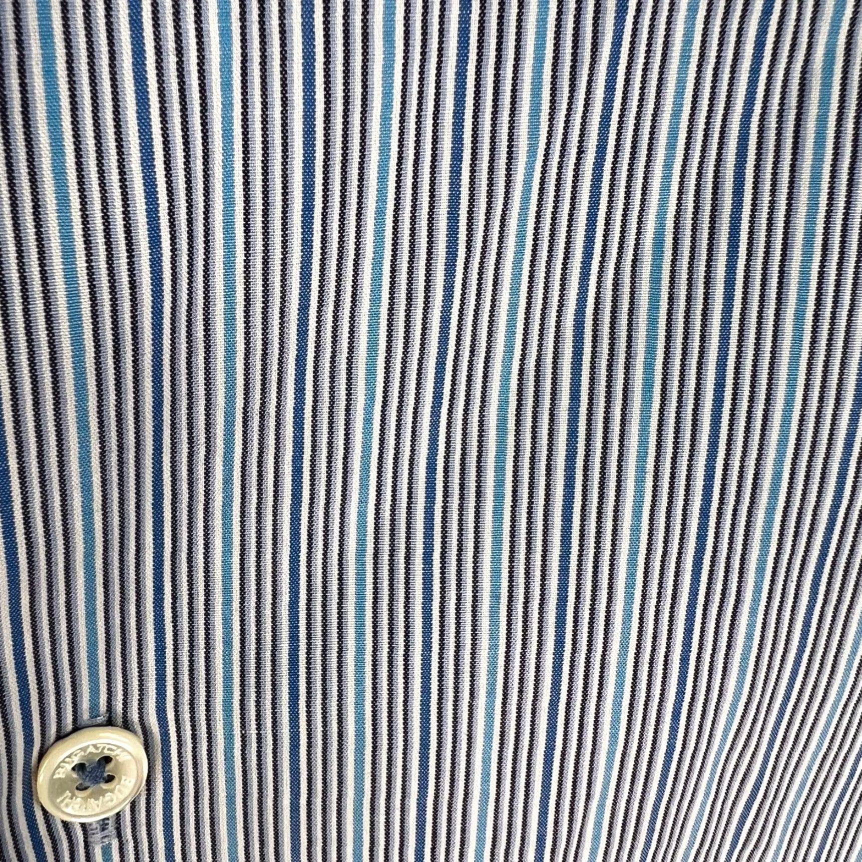 BUGATCHI BUGATCHI UOMO Striped Button-Up Shirt Mens Size 16.5 Blue Cotton Shirt Mens Regular Blue 16.5 34/35 Classic Colorful Designer Size US L / EU 52-54 / 3 - 5 Thumbnail
