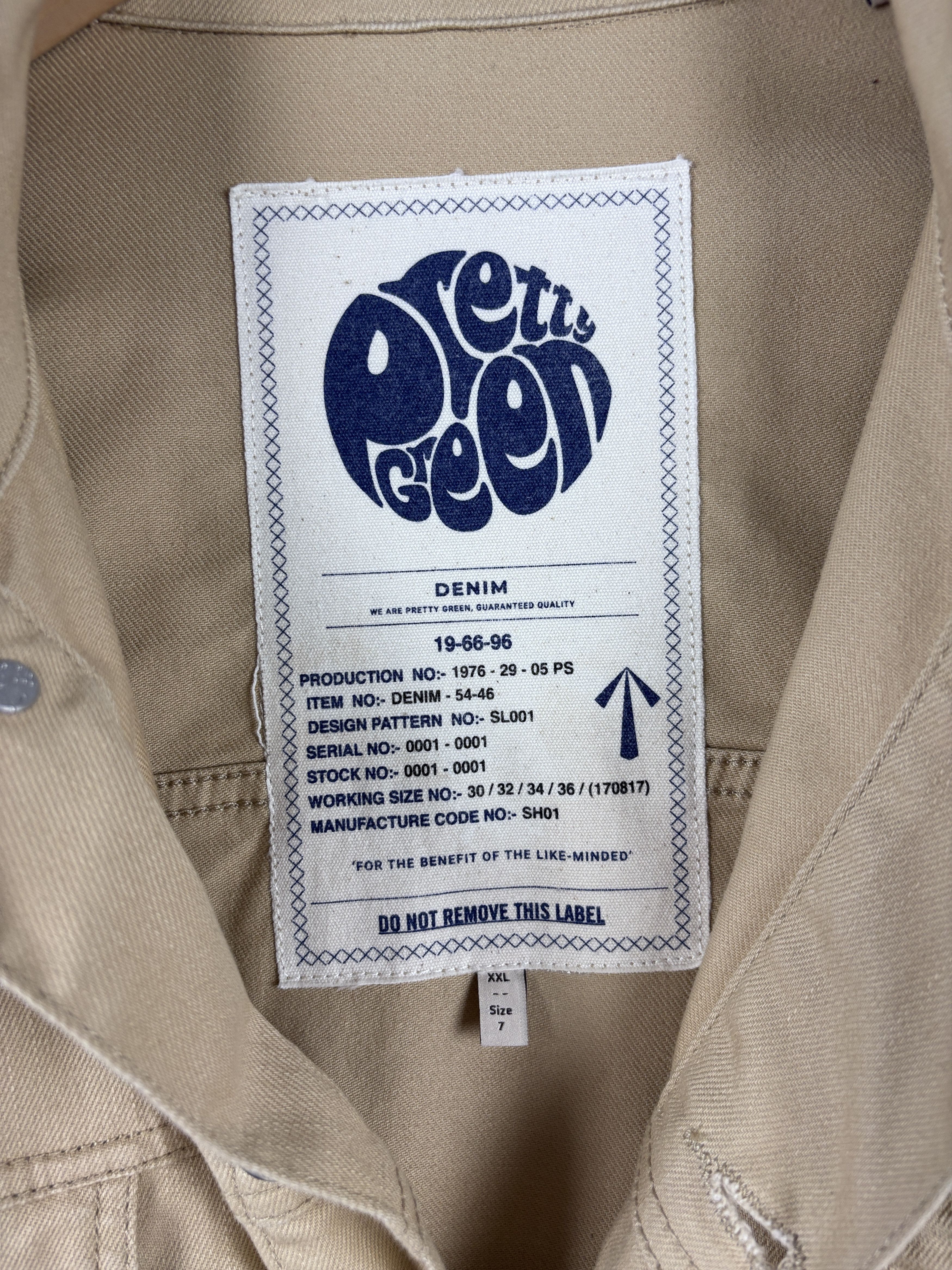 Pretty Green Mens Pretty Green Denim Trucker Jacket Beige Size XXL Size US XXL / EU 58 / 5 - 6 Thumbnail