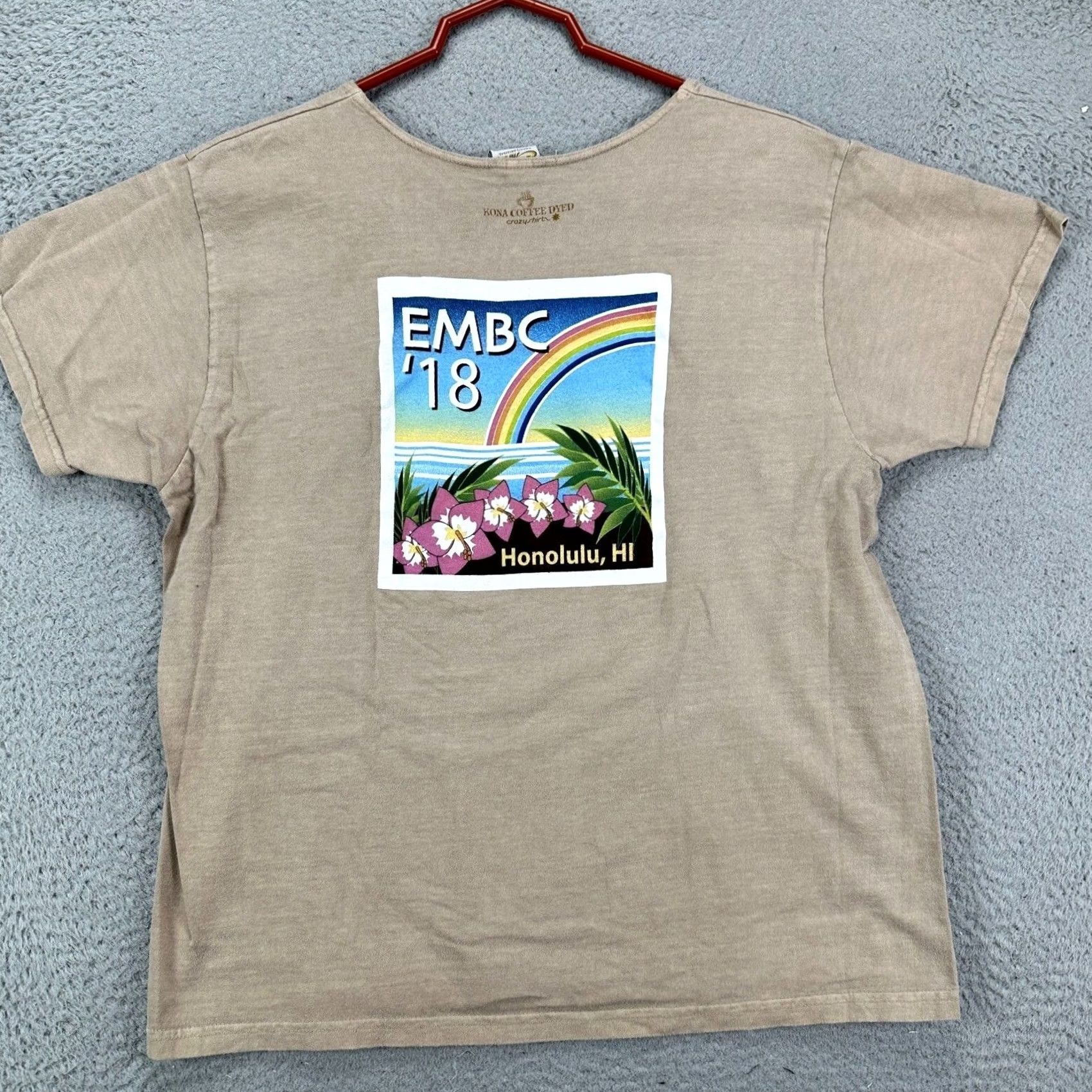 Vintage VINTAGE Honolulu Hawaii Tee Shirt Unisex Medium Tan Kona Coffee Dyed Crazy Shirts NEW Size US M / EU 48-50 / 2 - 4 Thumbnail
