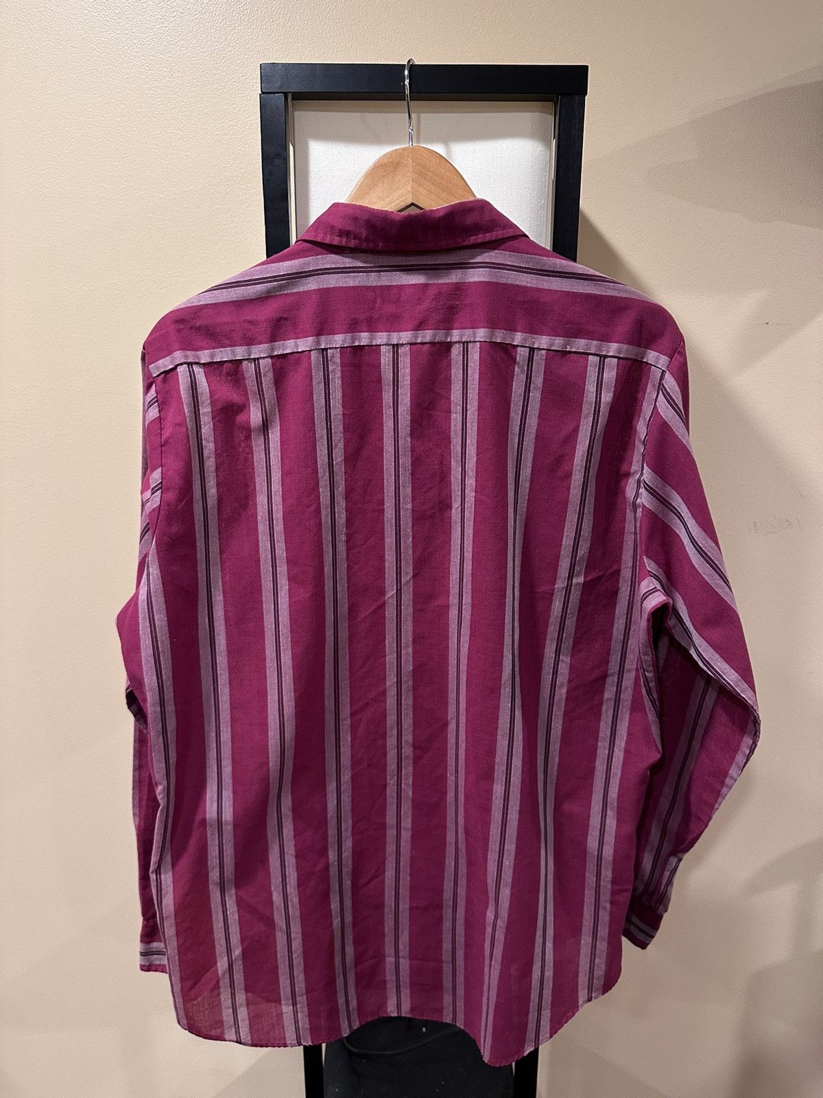 Vintage Vintage Sasson Woven Stripes Red / White Button Up Shirt Size US L / EU 52-54 / 3 - 2 Thumbnail