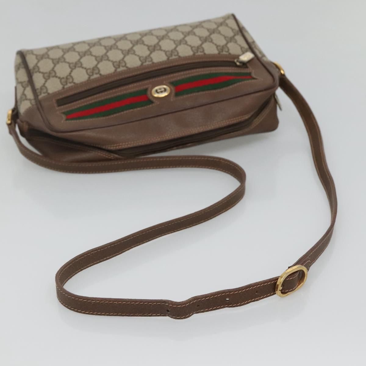 Gucci GUCCI GG Supreme Web Sherry Line Bag Pvc Beige Gold 56 02 Size ONE SIZE - 7 Thumbnail