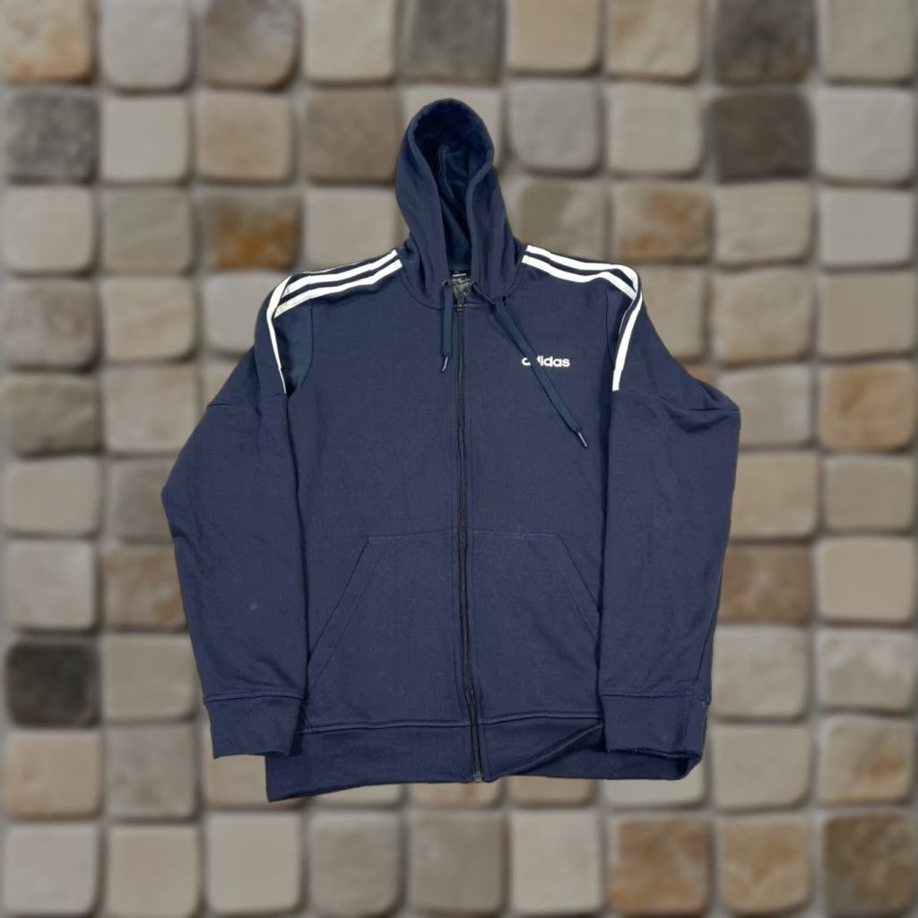 Adidas adidas Hoodie Mens Medium Blue Full Zip Fleece Athletic Sportswear Regular Blue Hoodie Mens - Size US M / EU 48-50 / 2 - 1 Thumbnail