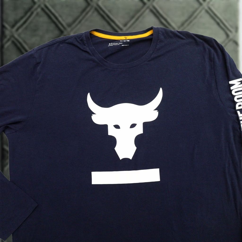 Under Armour Under Armour Project Rock T-Shirt Mens XL Navy Long Sleeve HeatGear Active Size US XL / EU 56 / 4 - 1 Thumbnail