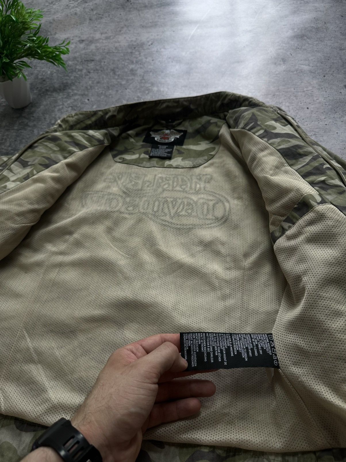 Harley Davidson Vintage Harley Davidson Motorcycle Camo Moto Y2K Jacket! Size M / US 6-8 / IT 42-44 - 7 Thumbnail