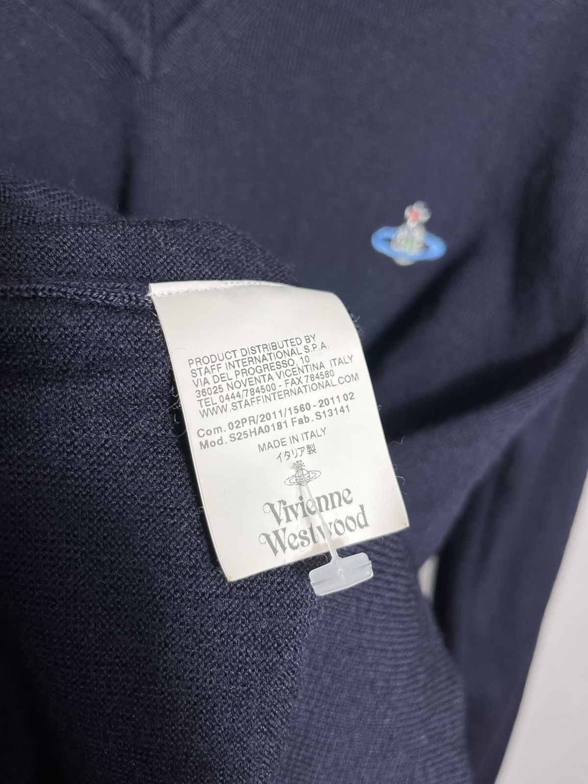 Vivienne Westwood Vivienne Westwood MEN V-neck navy wool sweater mens slim XL Size US XL / EU 56 / 4 - 6 Thumbnail
