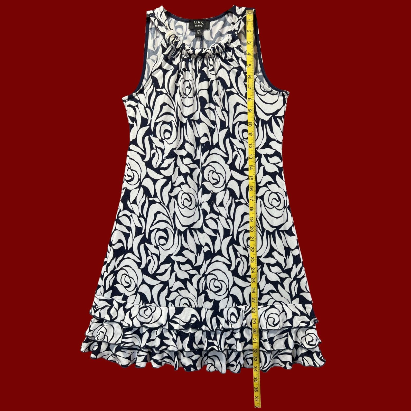 Other MSK - Women's Petite Floral Print Sleeveless Shirt Dress - N Size S / US 4 / IT 40 - 7 Thumbnail