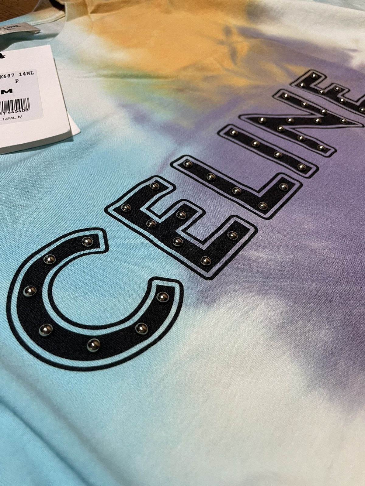 Celine × Hedi Slimane CELINE Studded Logo Tee Size US M / EU 48-50 / 2 - 4 Thumbnail