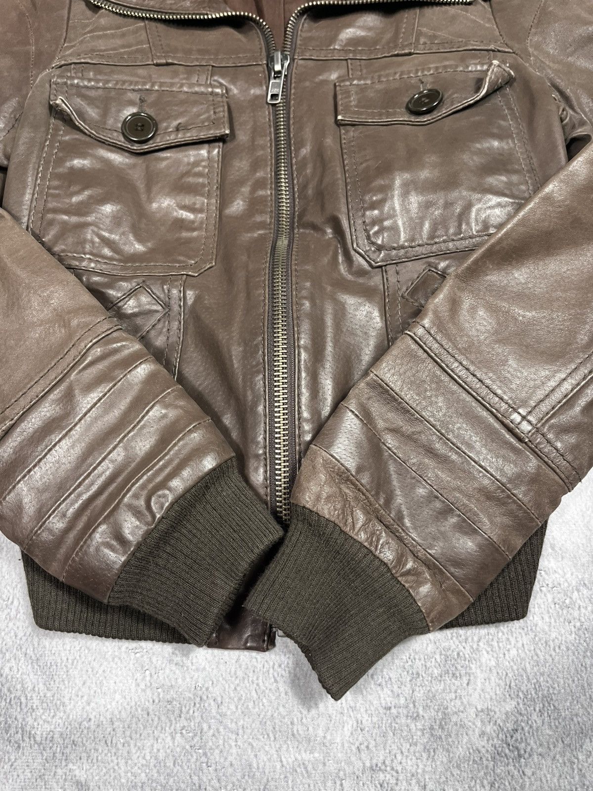 Japanese Brand Vintage Y2K leather flight jacket bomber aviator military XS Size XS / US 0-2 / IT 36-38 - 4 Thumbnail